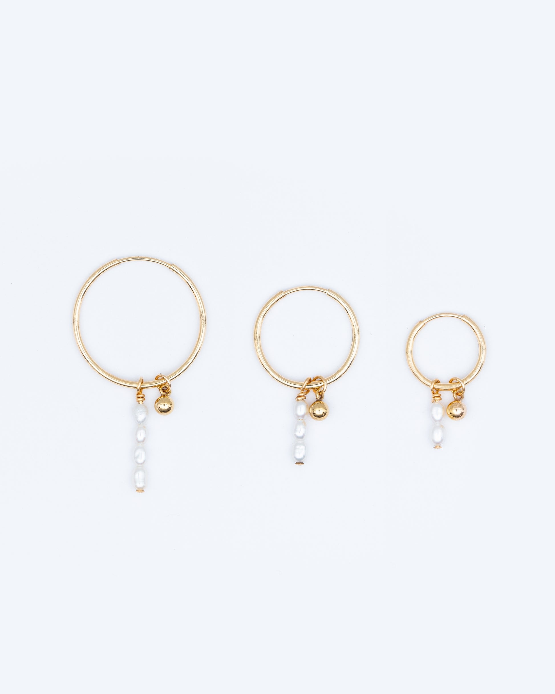 14K Gold Filled Tiny Pearl Hoops | Inspiration Her Jewellery