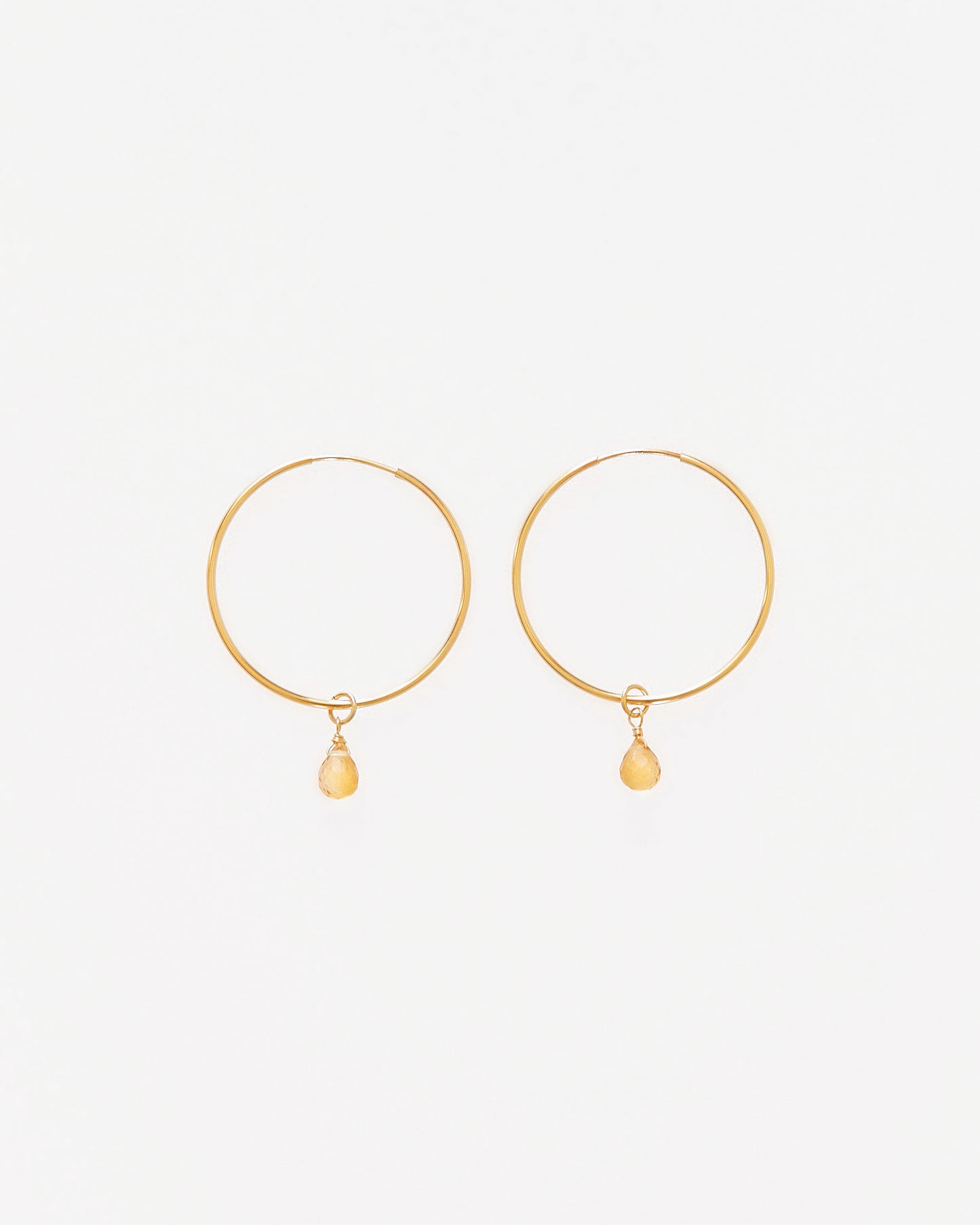 14K Gold Filled Citrine Hoop Earrings | Inspiration Her Jewellery