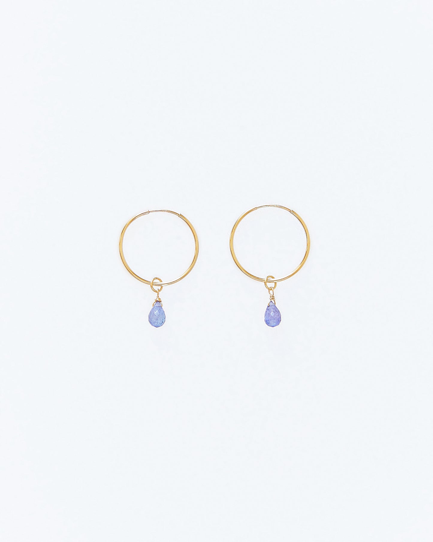 14K Gold Filled Tanzanite Hoop Earrings | Inspiration Her Jewellery
