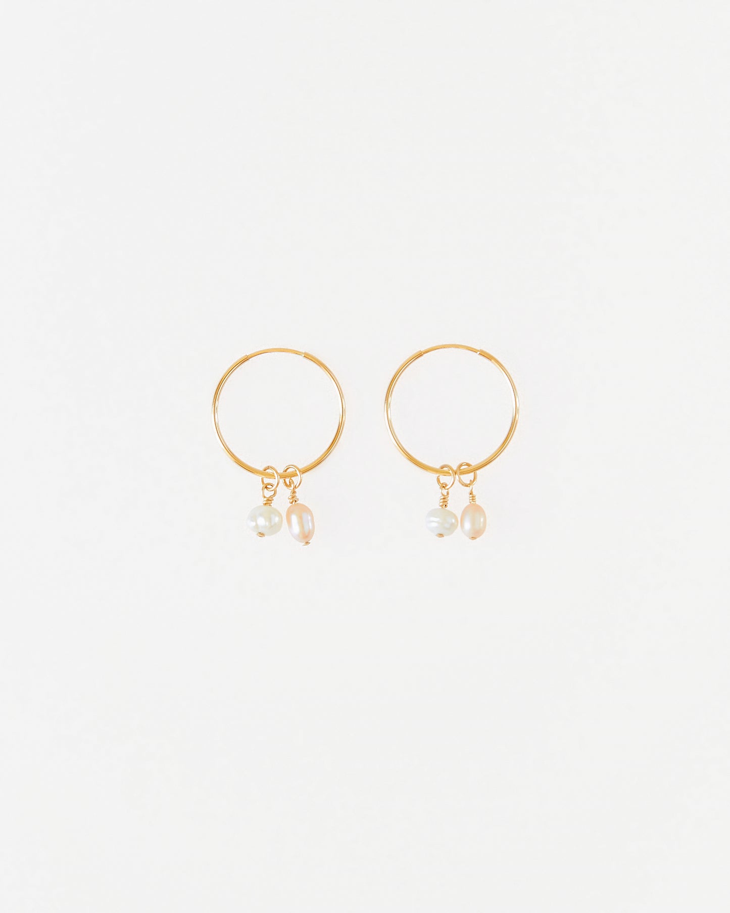 14K Gold Filled Pearl Hoop Earrings | Inspiration Her Jewellery