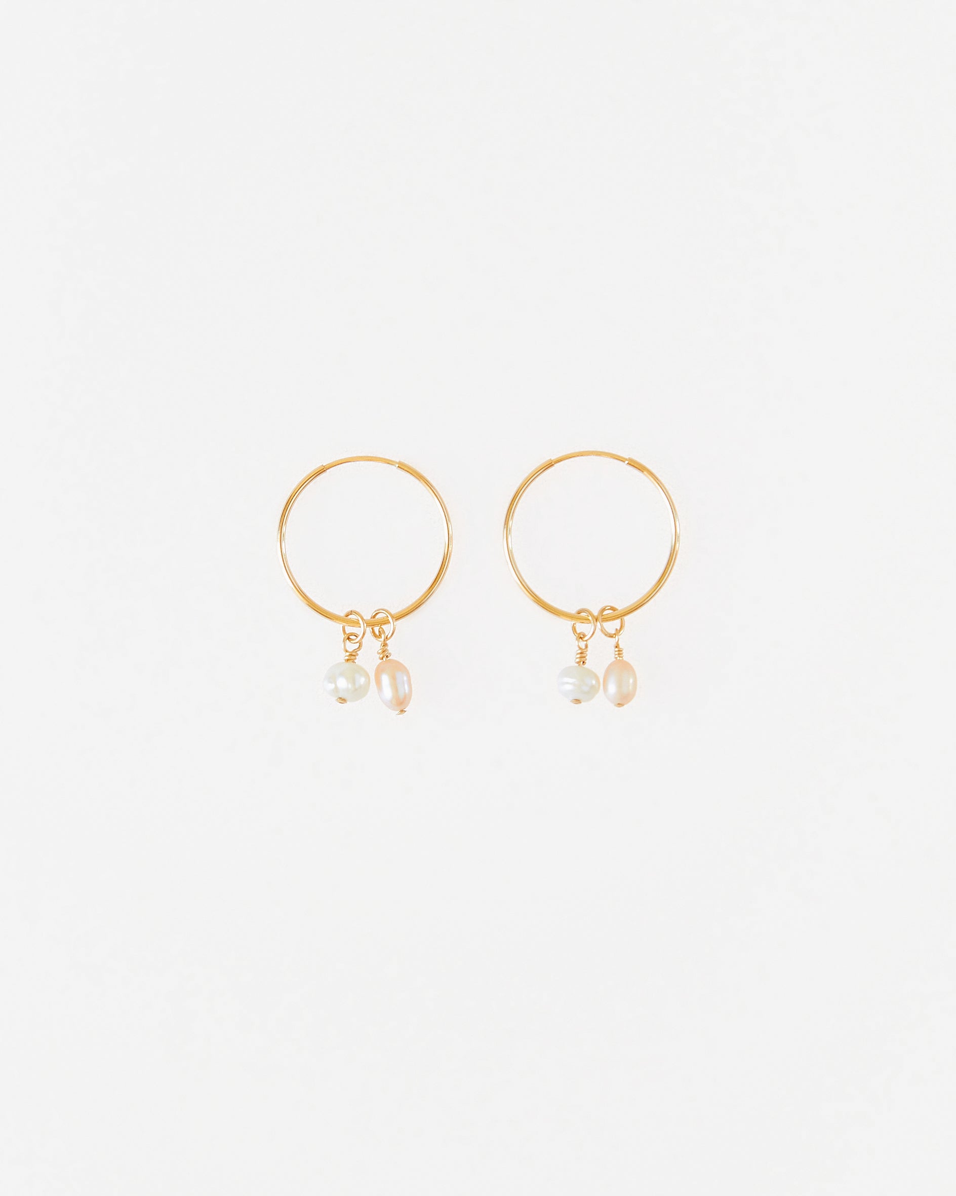14K Gold Filled Pearl Hoop Earrings | Inspiration Her Jewellery