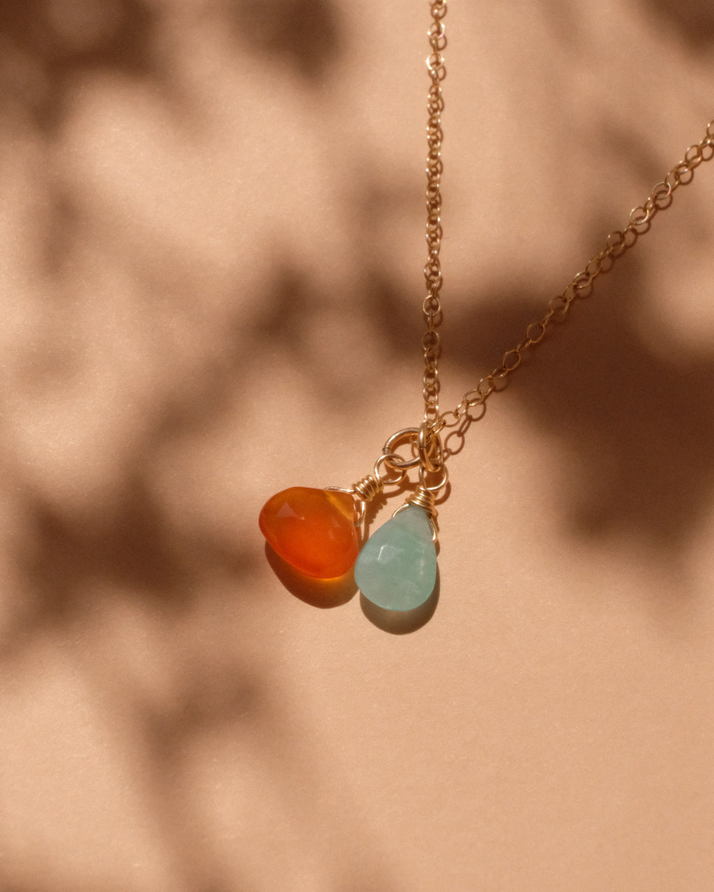 14K Gold Filled Amazonite & Carnelian Necklace | Inspiration Her