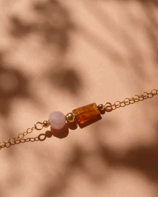 14K Gold Filled Kunzite & Kyanite Bracelet | Inspiration Her Jewellery