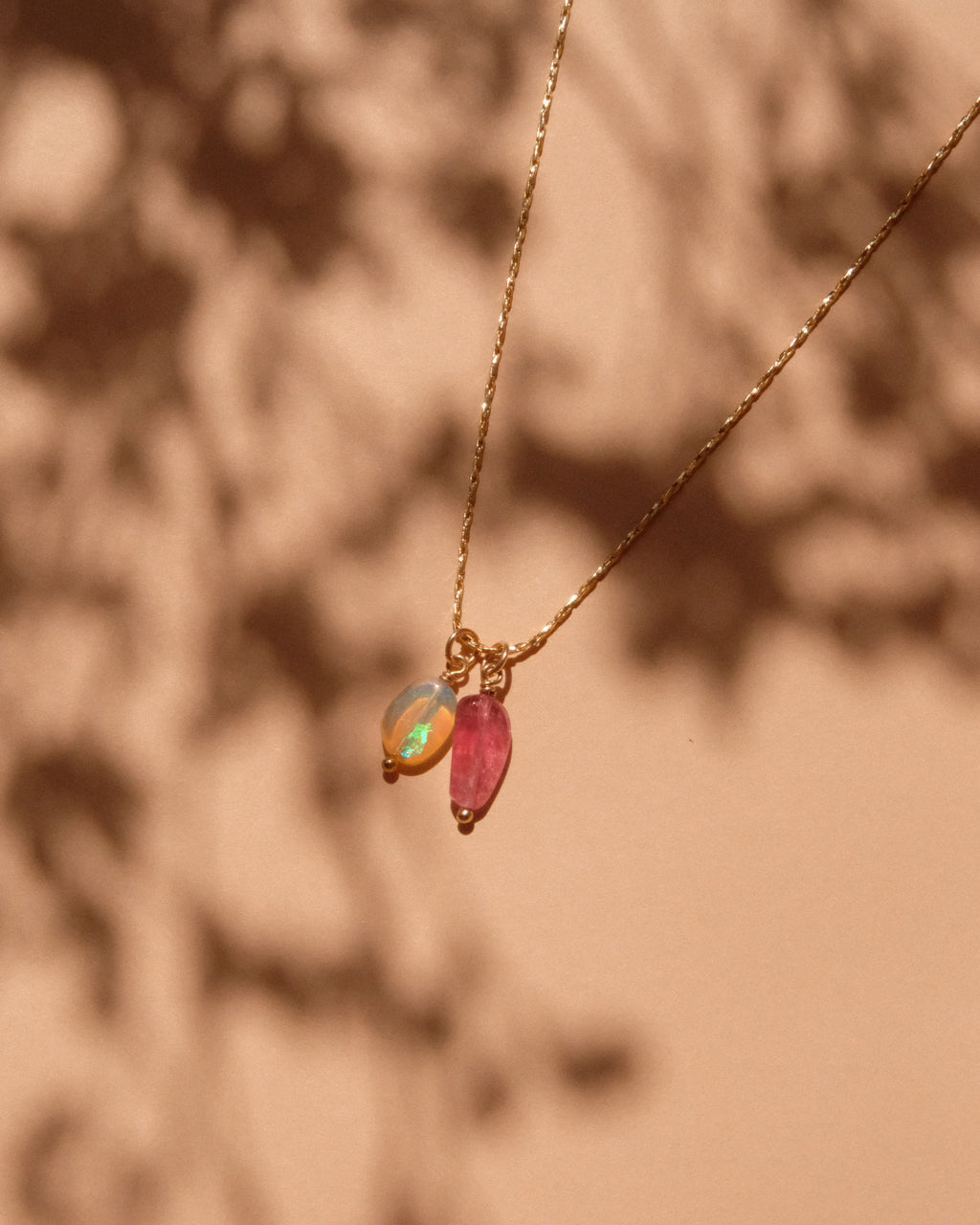 14K Gold Filled Opal & Tourmaline Necklace | Inspiration Her Jewellery