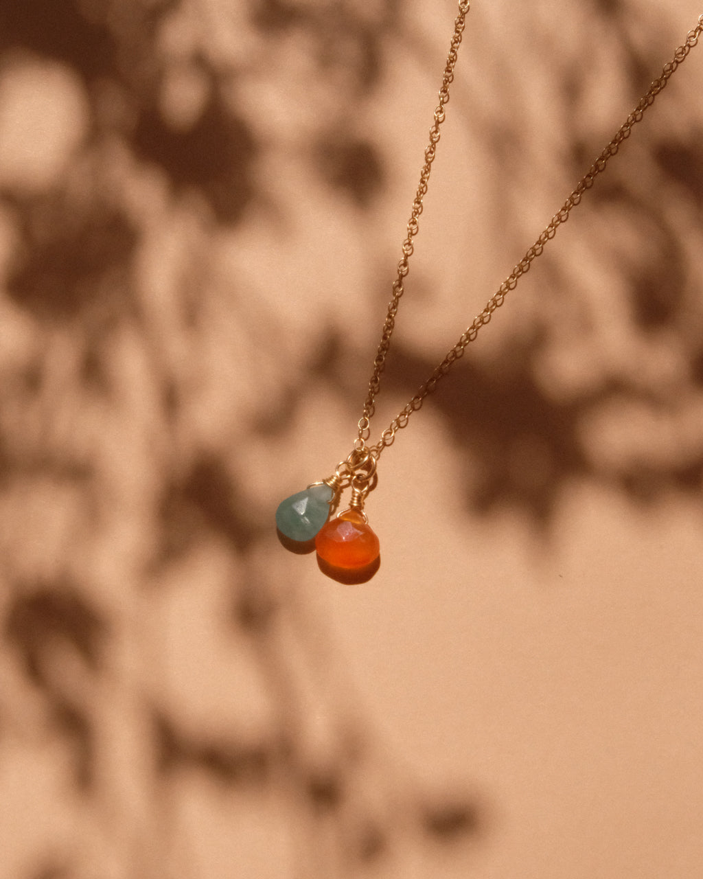 14K Gold Filled Amazonite & Carnelian Necklace | Inspiration Her