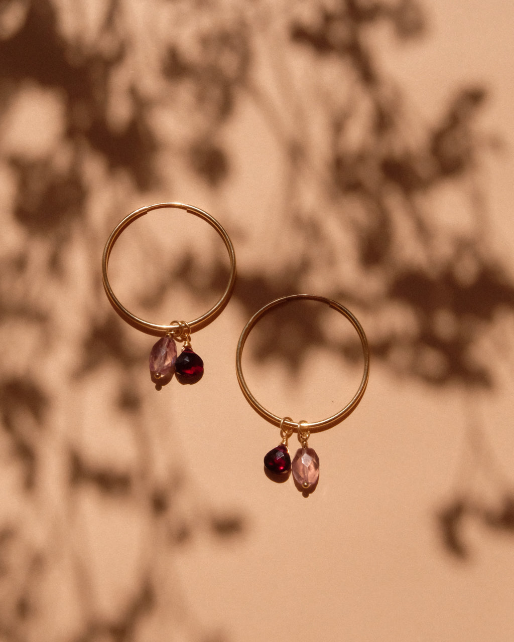 14K Gold Filled Amethyst & Garnet Earrings | Inspiration Her Jewellery