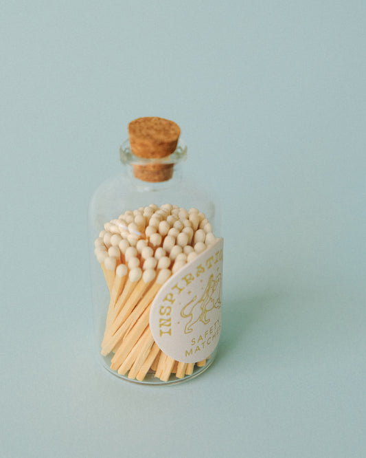 Decorative Safety Matches in a Glass Jar - White | Inspiration Her