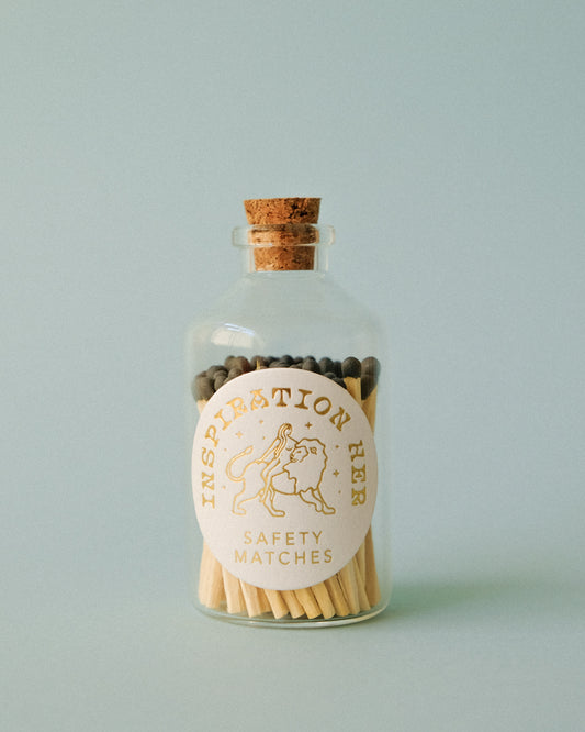 Decorative Safety Matches in Glass Jar - Dark Grey | Inspiration Her