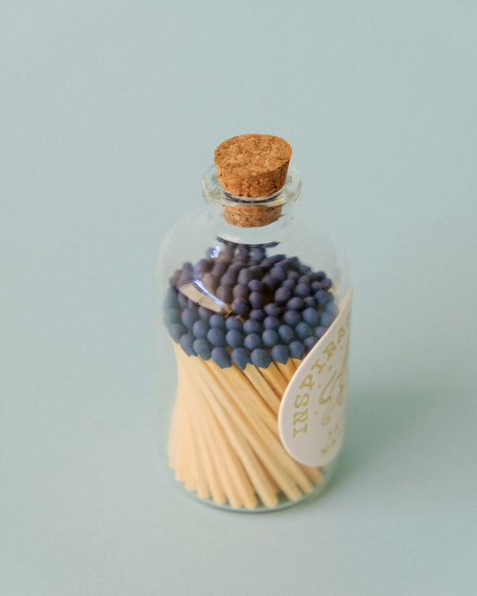 Decorative Safety Matches in a Glass Jar - Denim | Inspiration Her
