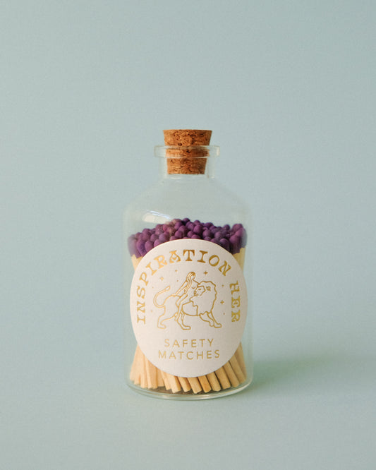 Decorative Safety Matches in Glass Jar - Eggplant | Inspiration Her