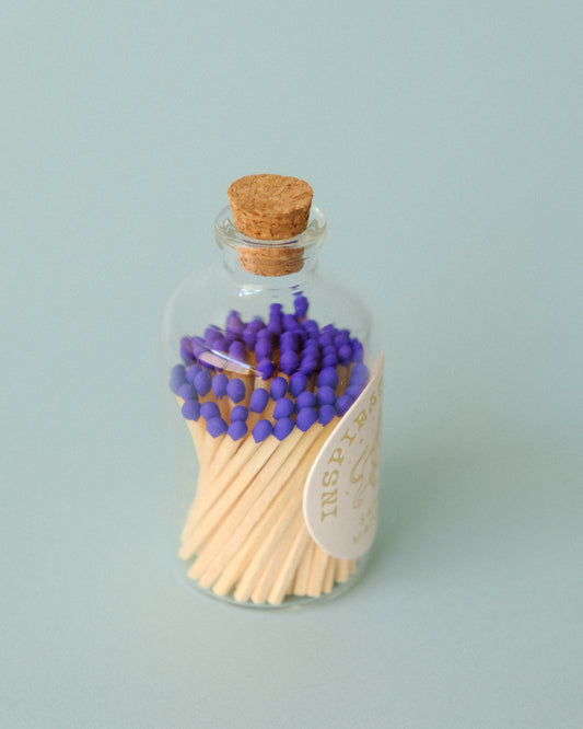Decorative Safety Matches in Glass Jar - Purple | Inspiration Her