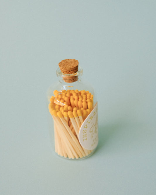 Decorative Safety Matches in Glass Jar - Yellow | Inspiration Her