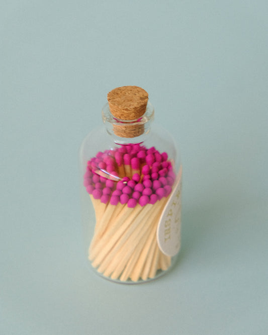 Decorative Safety Matches in a Glass Jar - Hot Pink | Inspiration Her