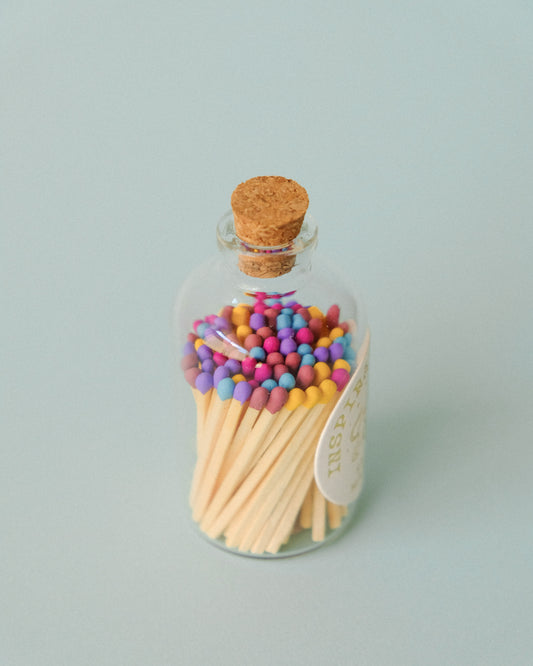 Decorative Safety Matches in Glass Jar - Colourful | Inspiration Her