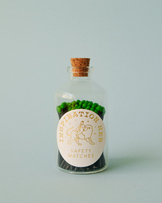 Decorative Matches in a Glass Jar - Black + Green | Inspiration Her