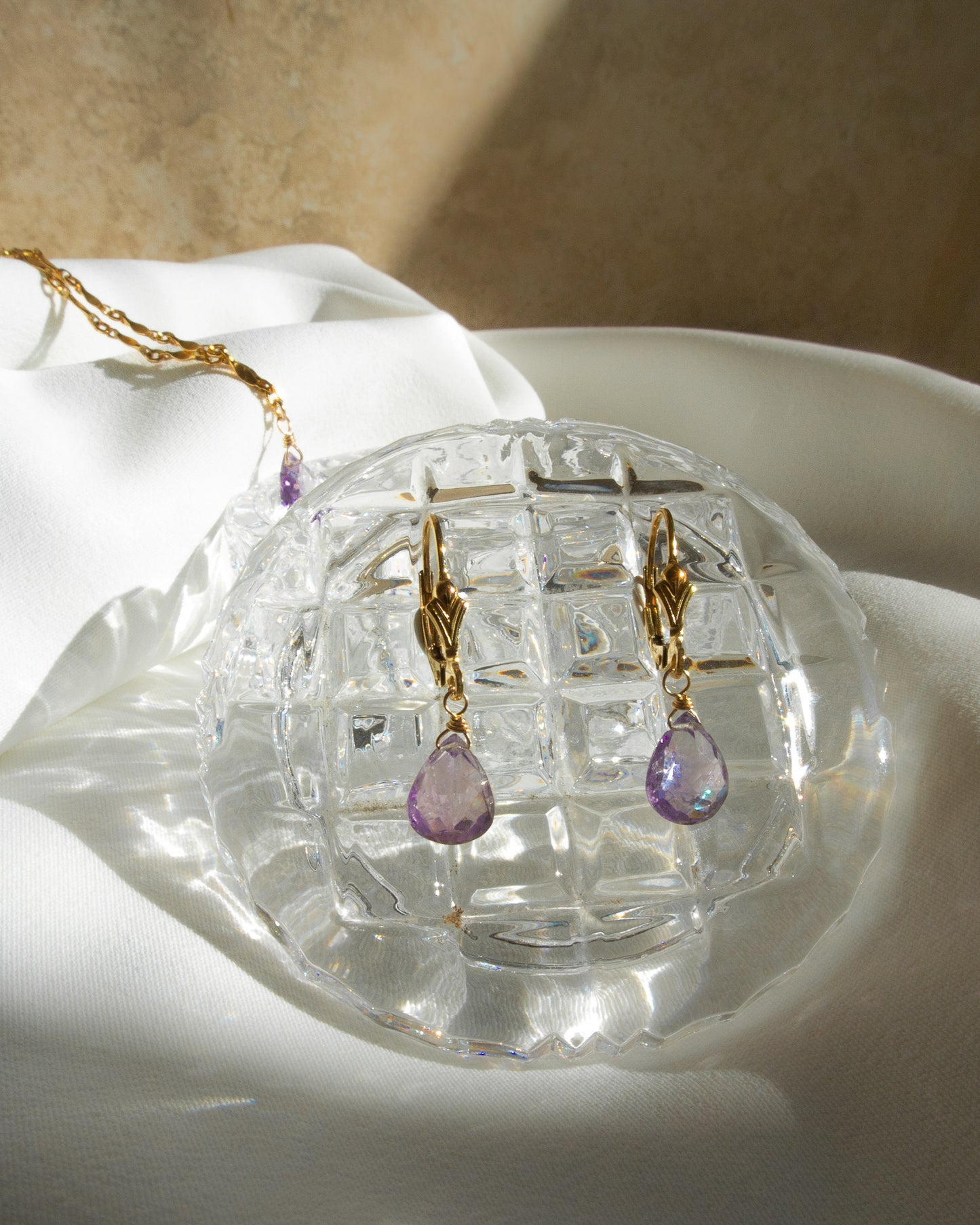 14K Gold Filled Amethyst Earrings | Inspiration Her Jewellery