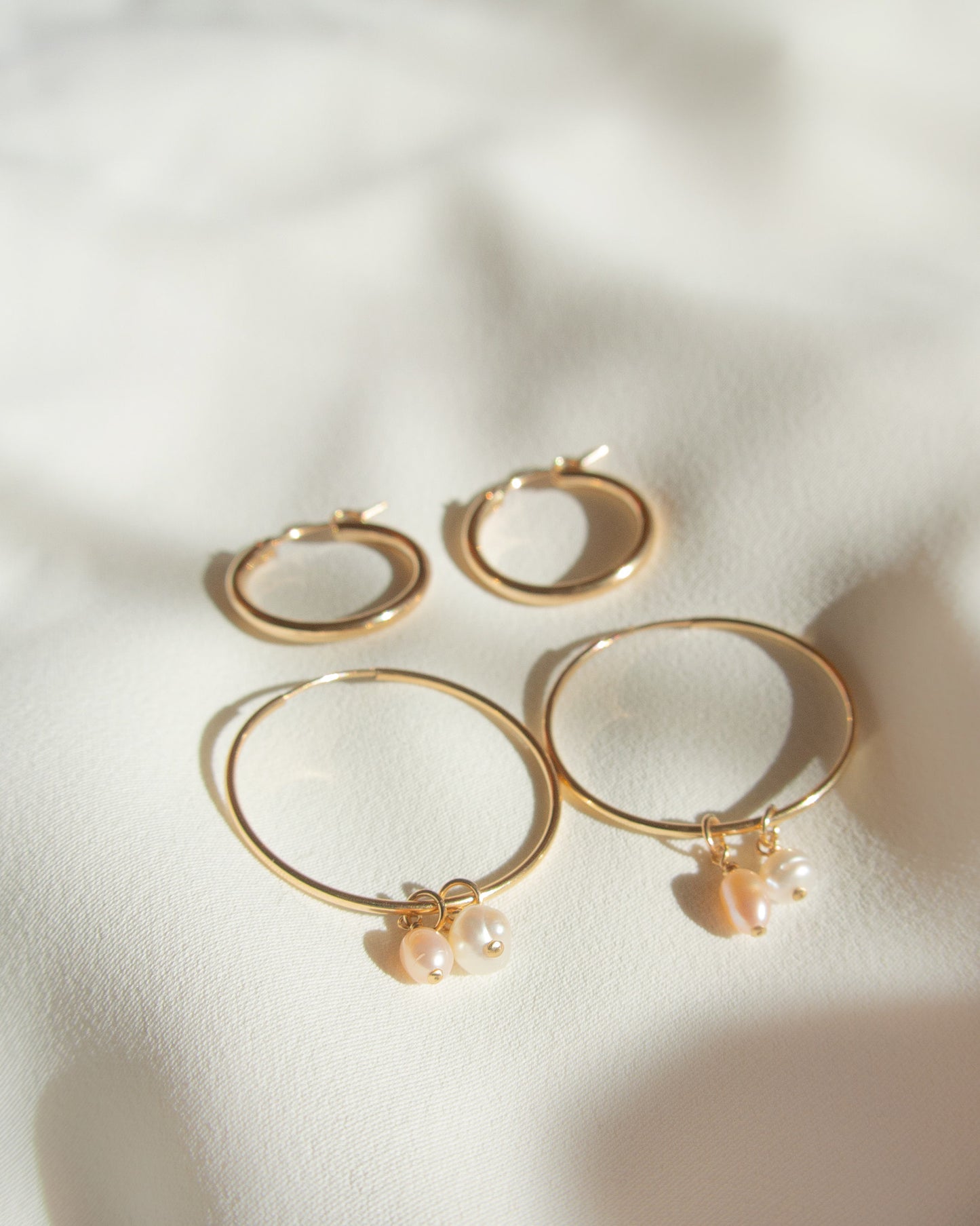 14K Gold Filled Pearl Hoop Earrings | Inspiration Her Jewellery