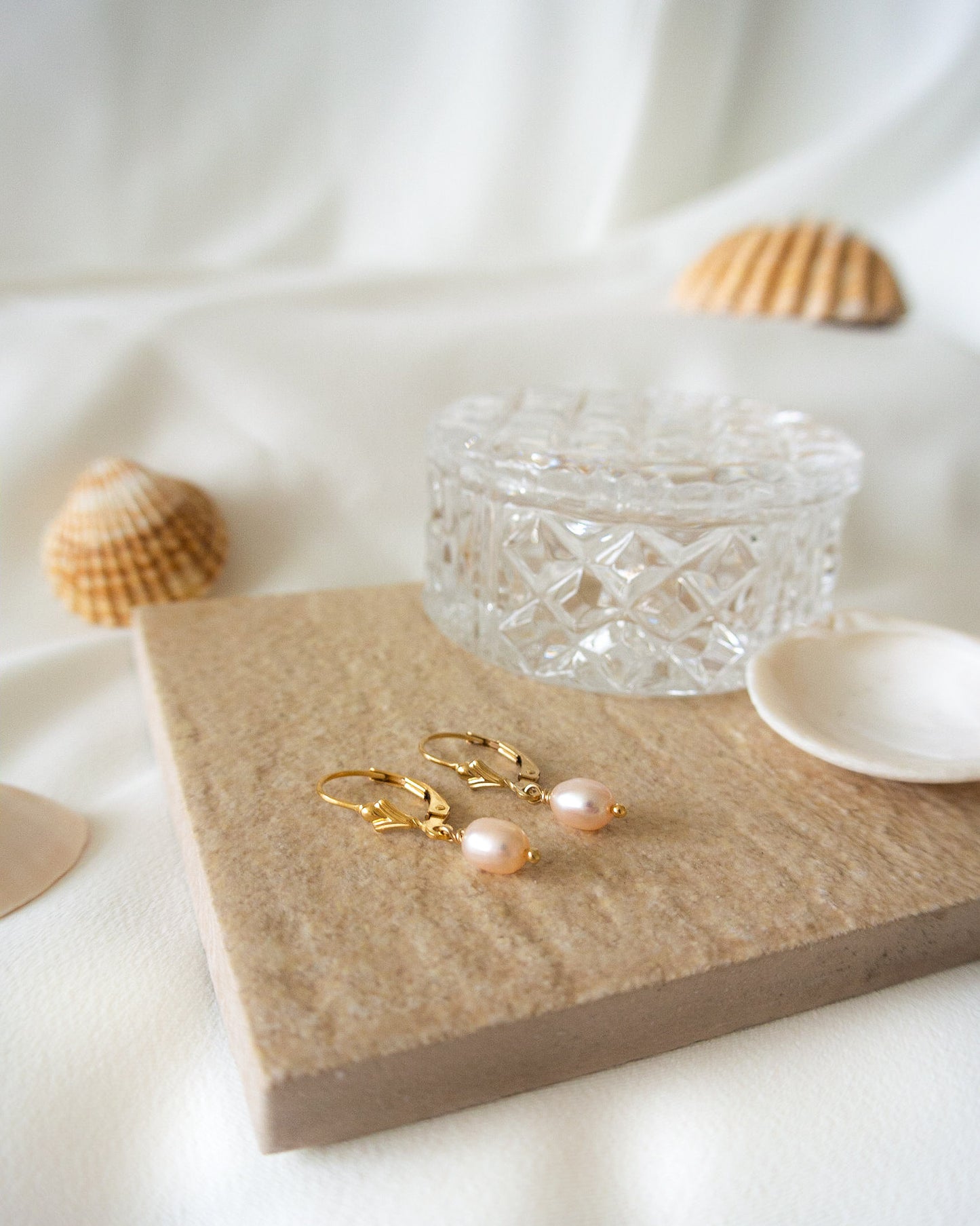 14K Gold Filled Peach Pearl Earrings | Inspiration Her Jewellery