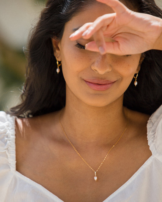 14K Gold Filled Peach Pearl Necklace | Inspiration Her Jewellery