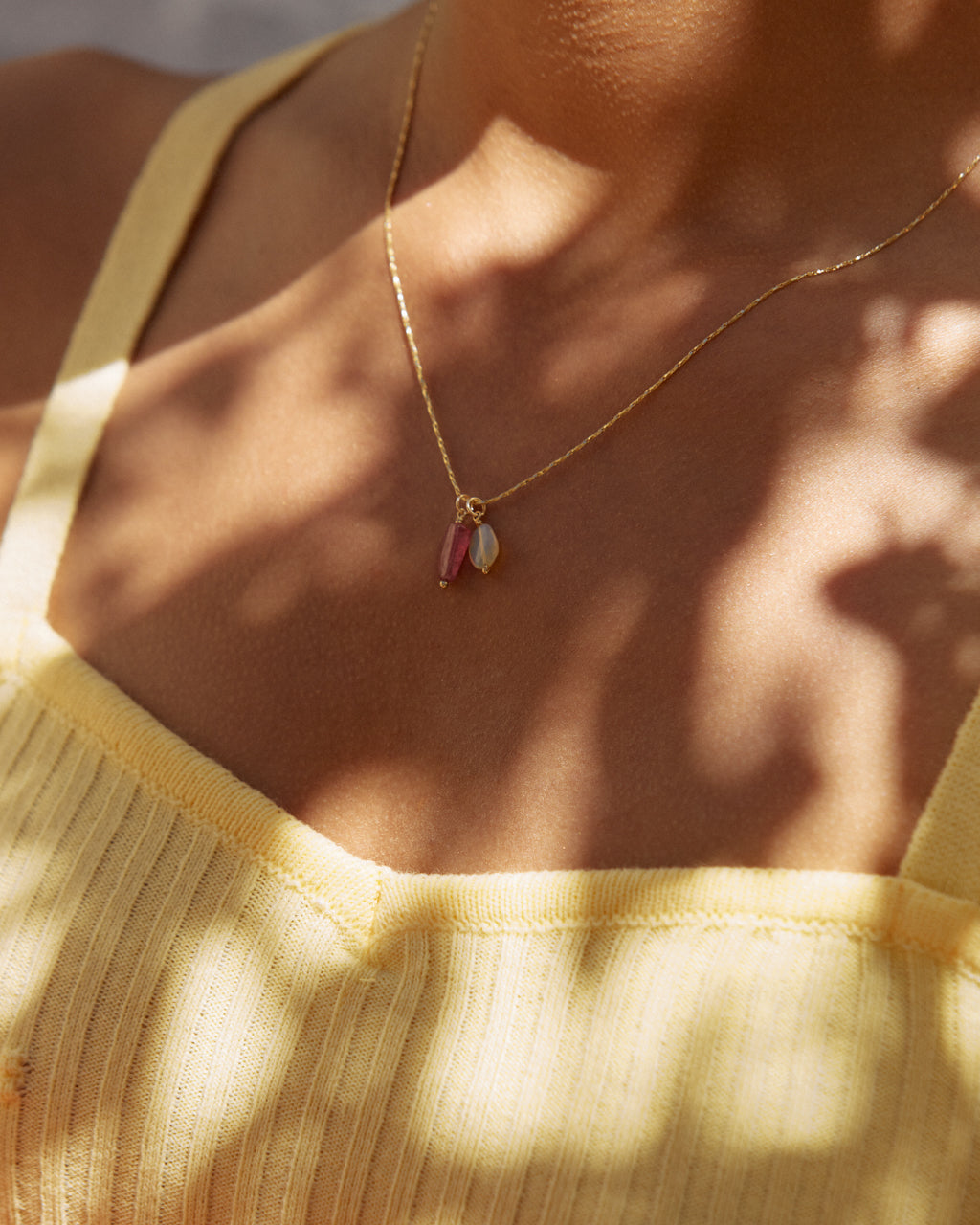 14K Gold Filled Opal & Tourmaline Necklace | Inspiration Her Jewellery