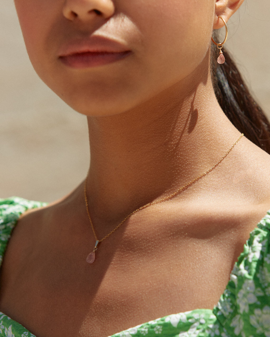 14K Gold Filled Strawberry Quartz Necklace | Inspiration Her Jewellery