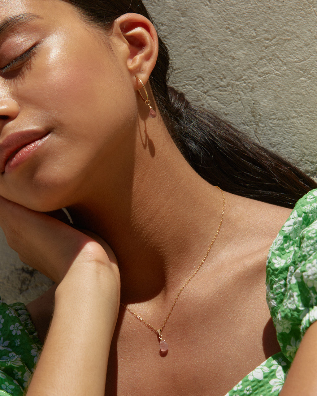 14K Gold Filled Strawberry Quartz Earrings | Inspiration Her Jewellery