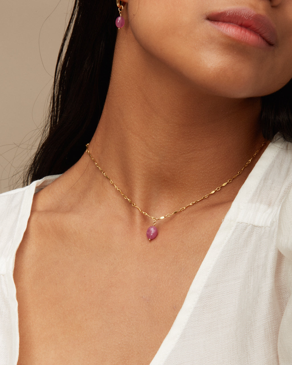 14K Gold Filled Ruby Necklace | Inspiration Her Jewellery