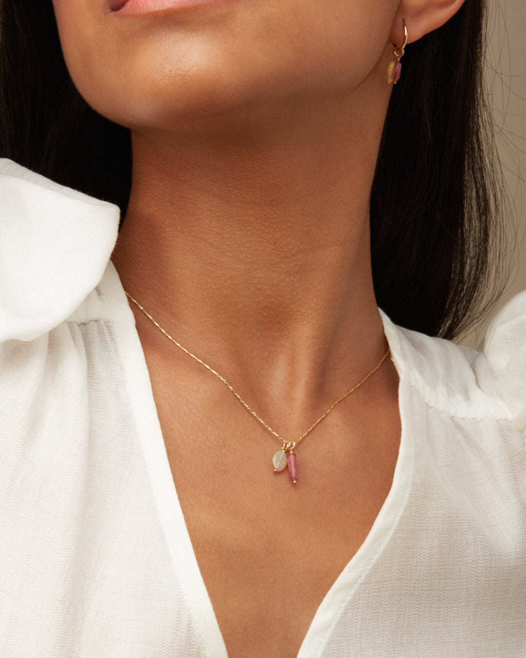 14K Gold Filled Opal & Tourmaline Necklace | Inspiration Her Jewellery