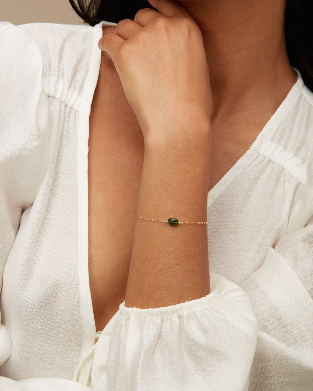 14K Gold Filled Green Serpentine Bracelet | Inspiration Her Jewellery