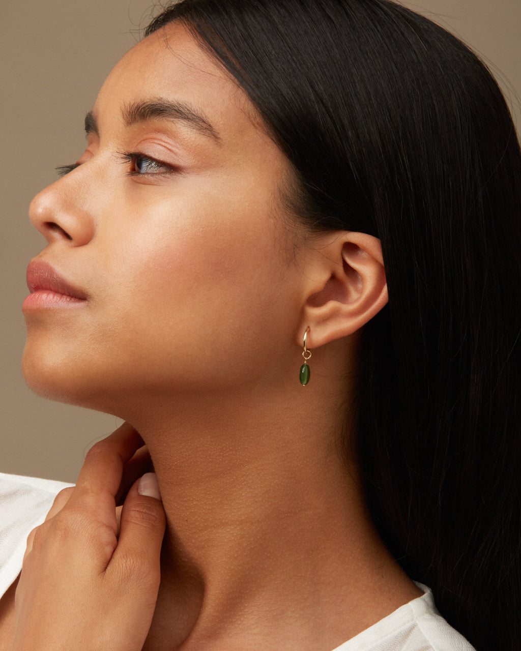 14K Gold Filled Green Serpentine Earrings | Inspiration Her Jewellery