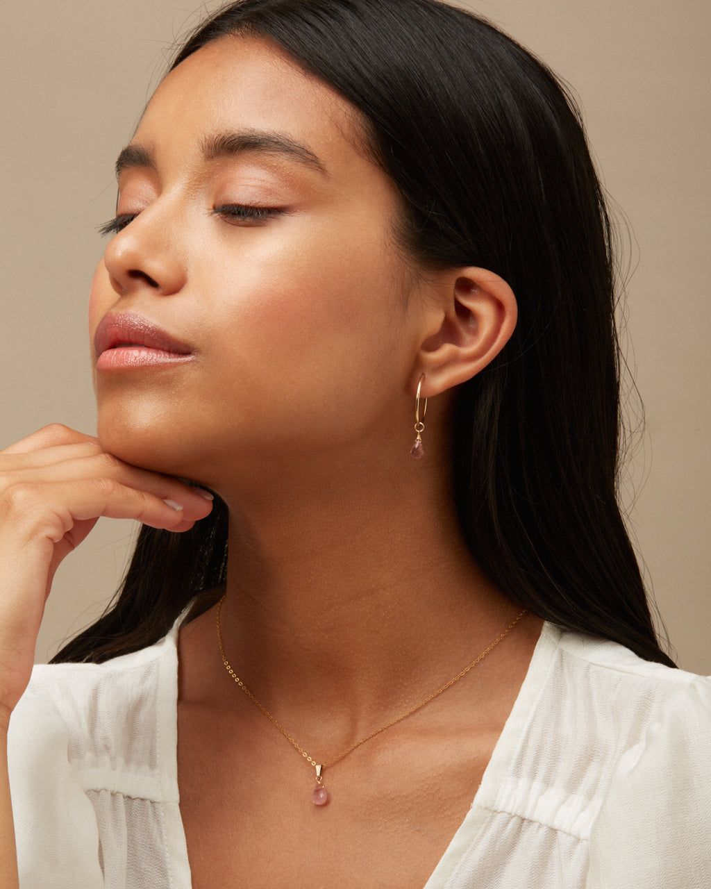 14K Gold Filled Strawberry Quartz Necklace | Inspiration Her Jewellery