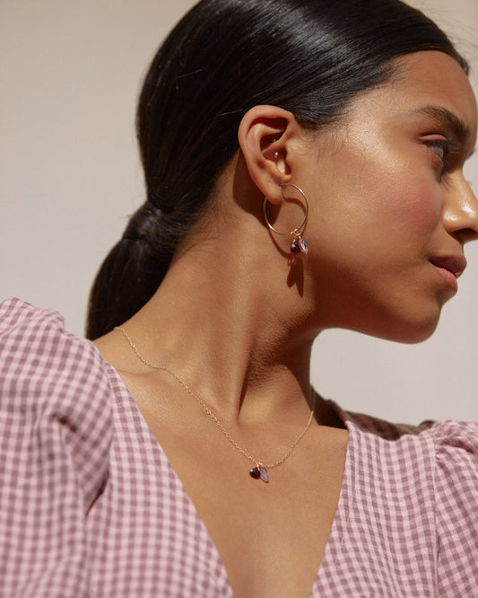 14K Gold Filled Amethyst & Garnet Earrings | Inspiration Her Jewellery