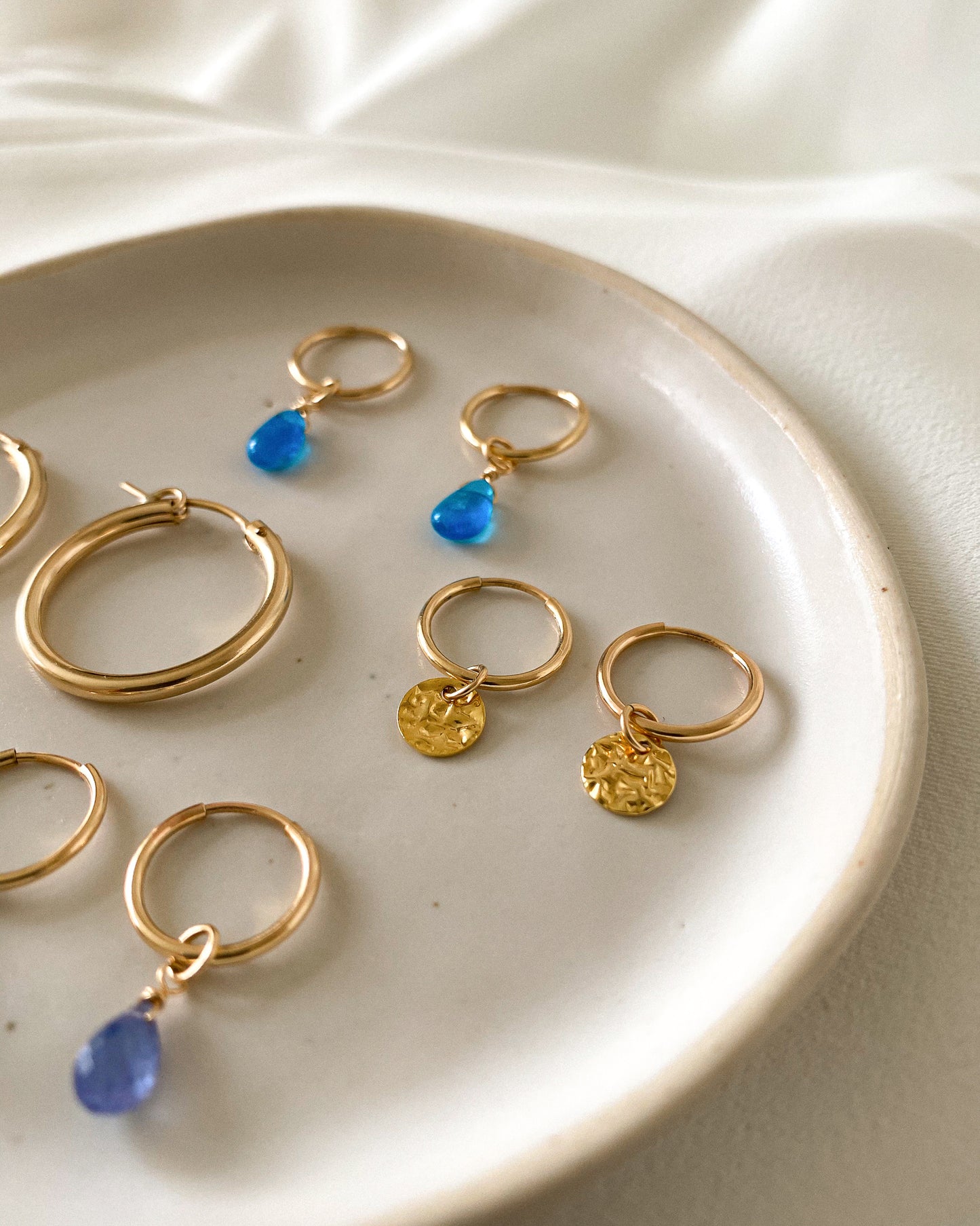 14K Gold Filled Blue Apatite Hoop Earrings | Inspiration Her Jewellery