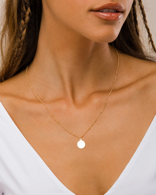 14K Gold Filled Single Disc Necklace | Inspiration Her Jewellery