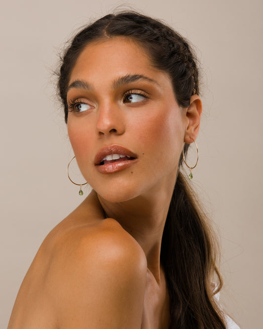 14K Gold Filled Peridot Hoop Earrings | Inspiration Her Jewellery