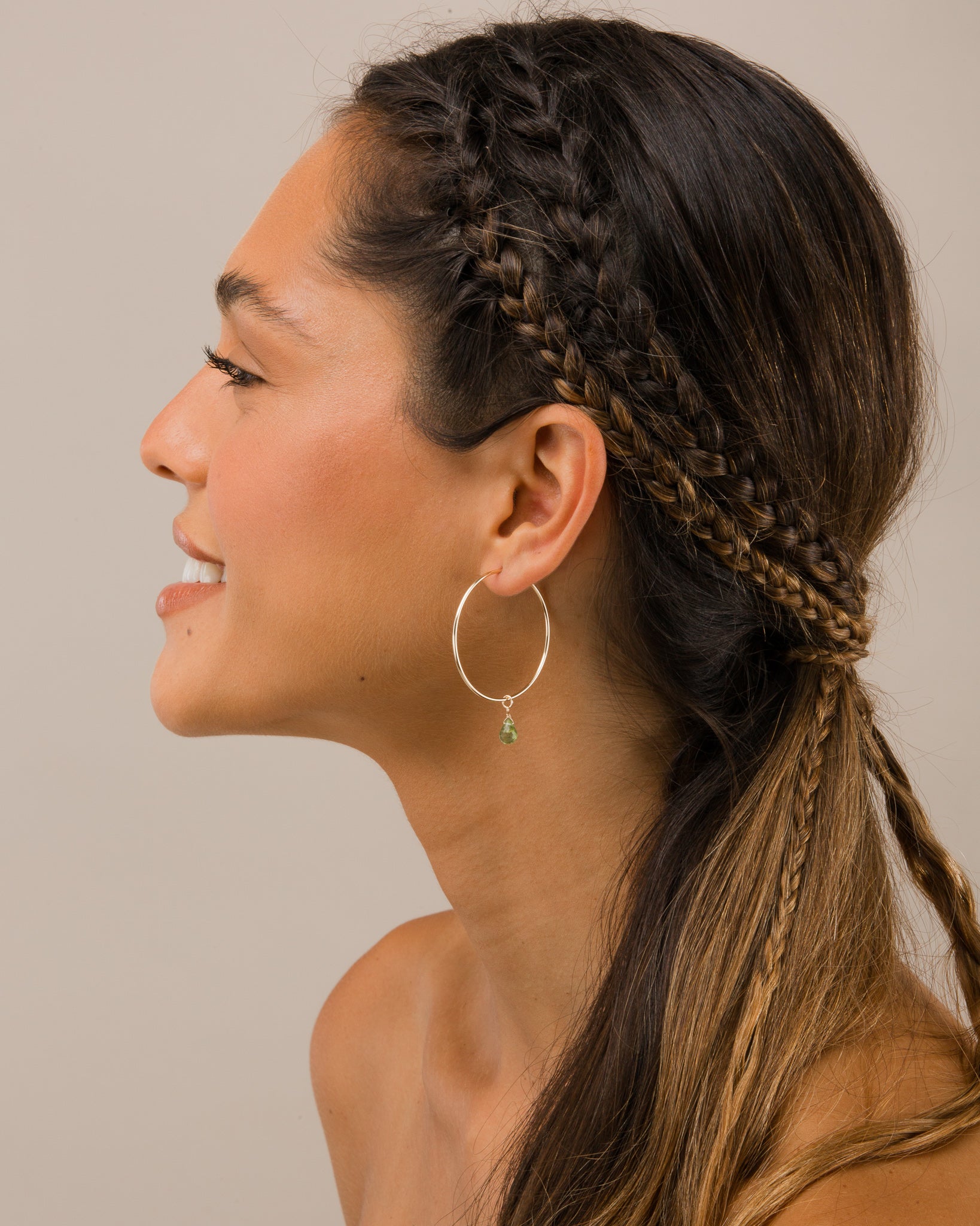 14K Gold Filled Peridot Hoop Earrings | Inspiration Her Jewellery