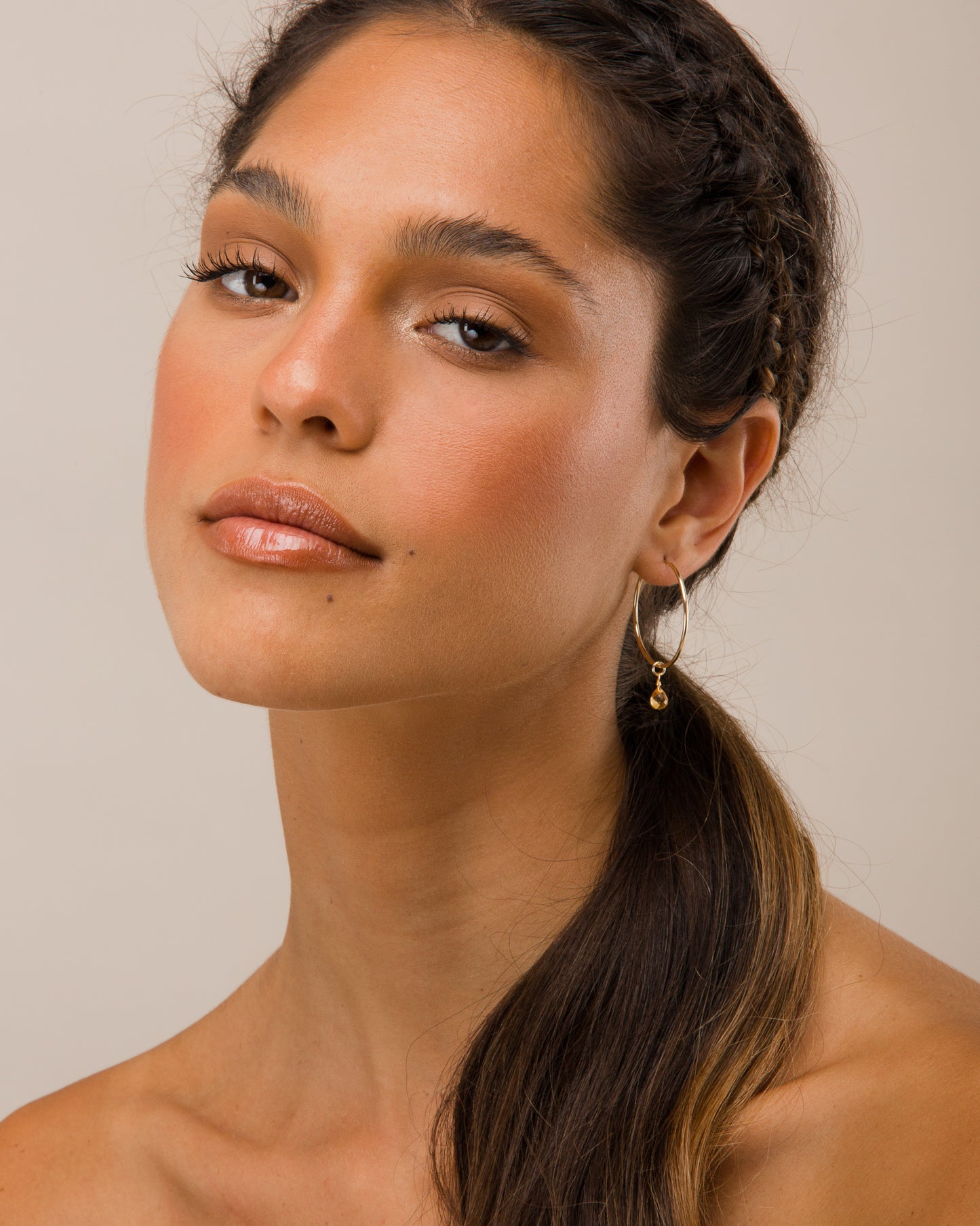 14K Gold Filled Citrine Hoop Earrings | Inspiration Her Jewellery