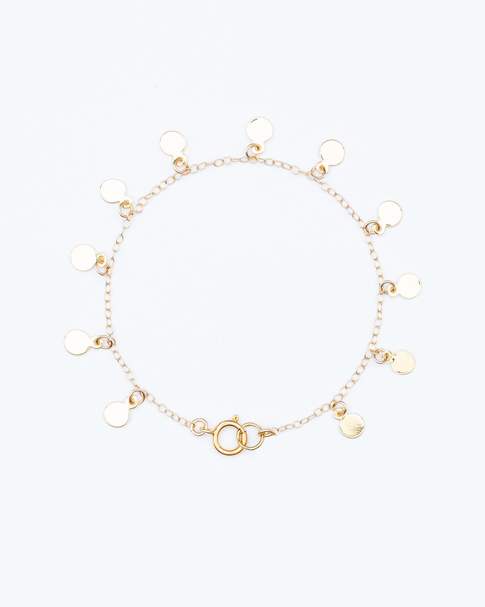 14K Gold Filled Tiny Disc Bracelet | Inspiration Her Jewellery